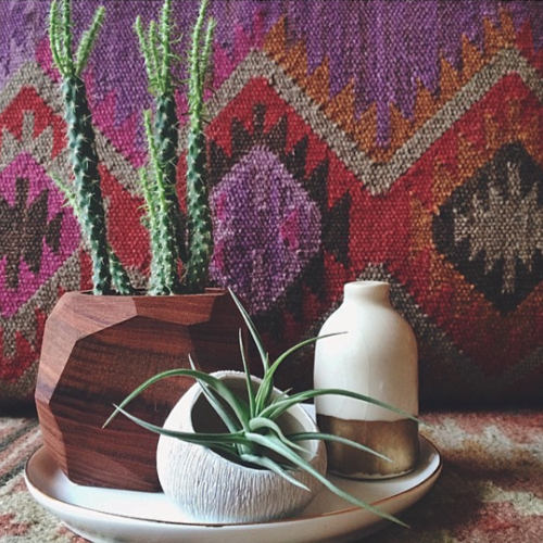 Foxwood Co. Walnut Vessel handmade and handcrafted wood succulent planter via Needles + Leaves blog.